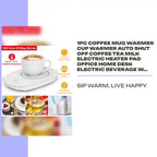 1Pc Coffee Mug Warmer Cup Warmer Auto Shut Off Coffee Tea Milk Electric Heater Pad Office Home Desk Electric Beverage Warmer Mat by@Outfy