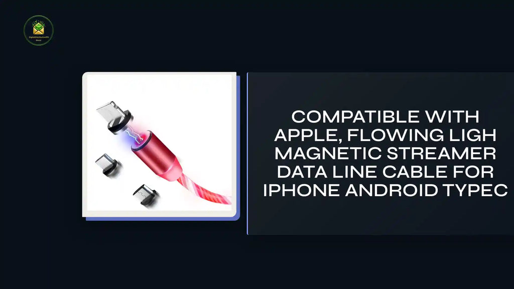 Compatible with Apple, Flowing Ligh Magnetic Streamer Data Line Cable for Iphone Android Typec by@Outfy