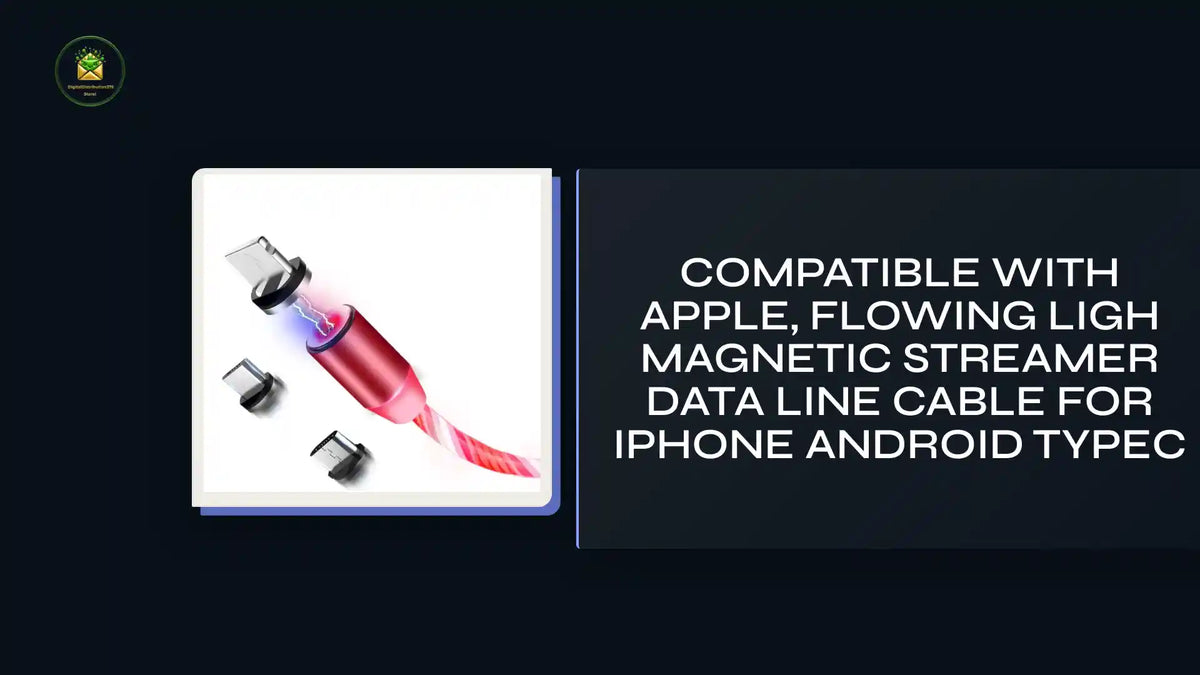 Compatible with Apple, Flowing Ligh Magnetic Streamer Data Line Cable for Iphone Android Typec by@Outfy