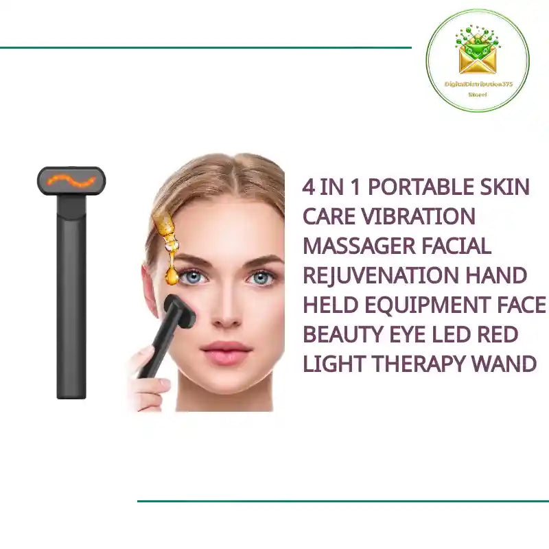 4 In 1 Portable Skin Care Vibration Massager Facial Rejuvenation Hand Held Equipment Face Beauty Eye LED Red Light Therapy Wand by@Outfy