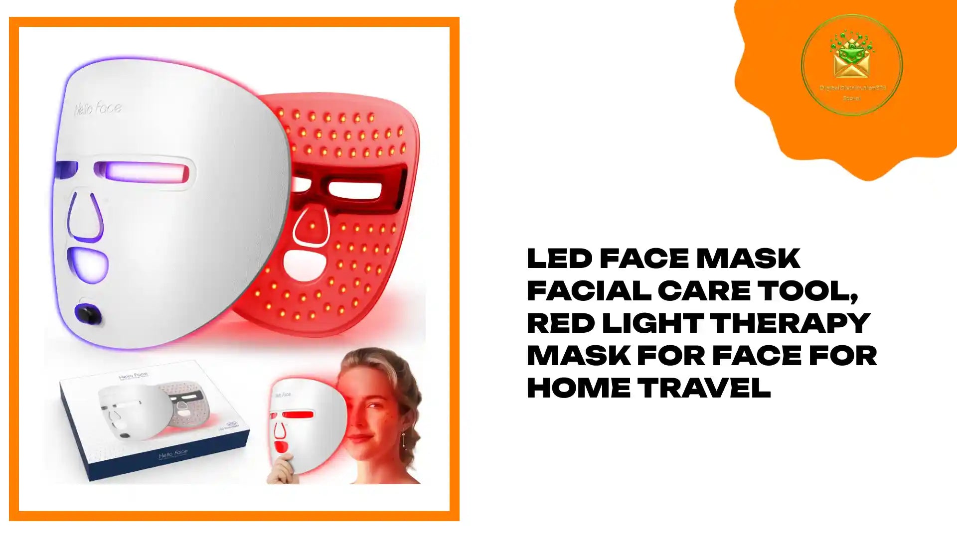 LED Face Mask Facial Care Tool, Red Light Therapy Mask For Face For Home Travel by@Outfy