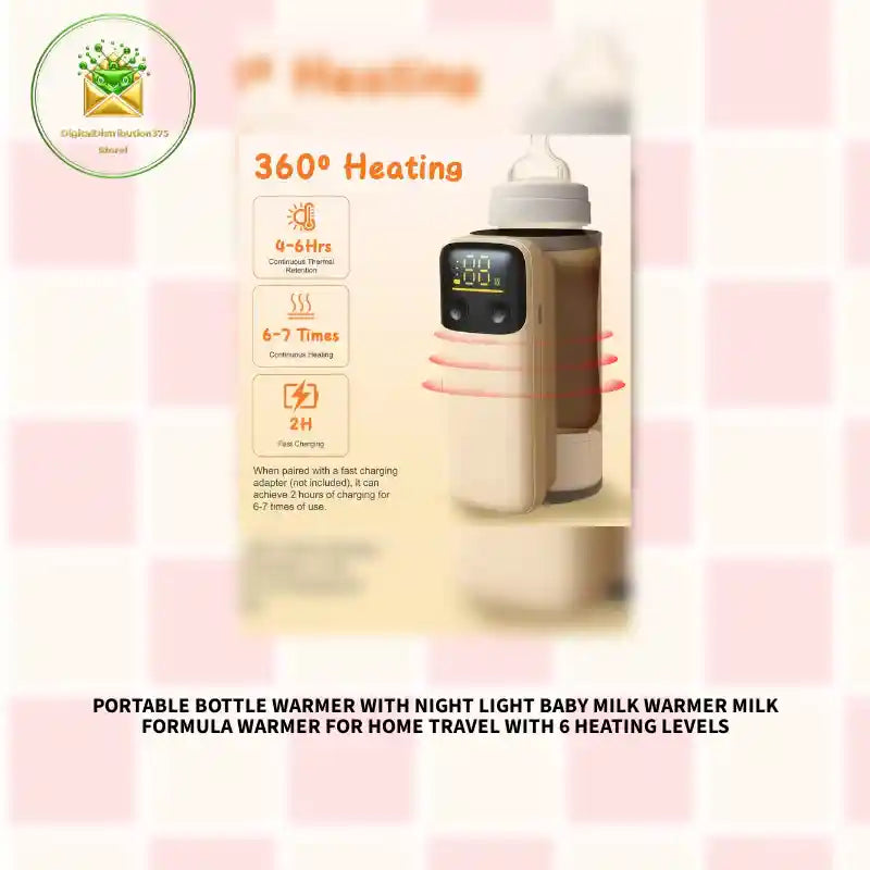 Portable Bottle Warmer With Night Light Baby Milk Warmer Milk Formula Warmer For Home Travel With 6 Heating Levels by@Outfy