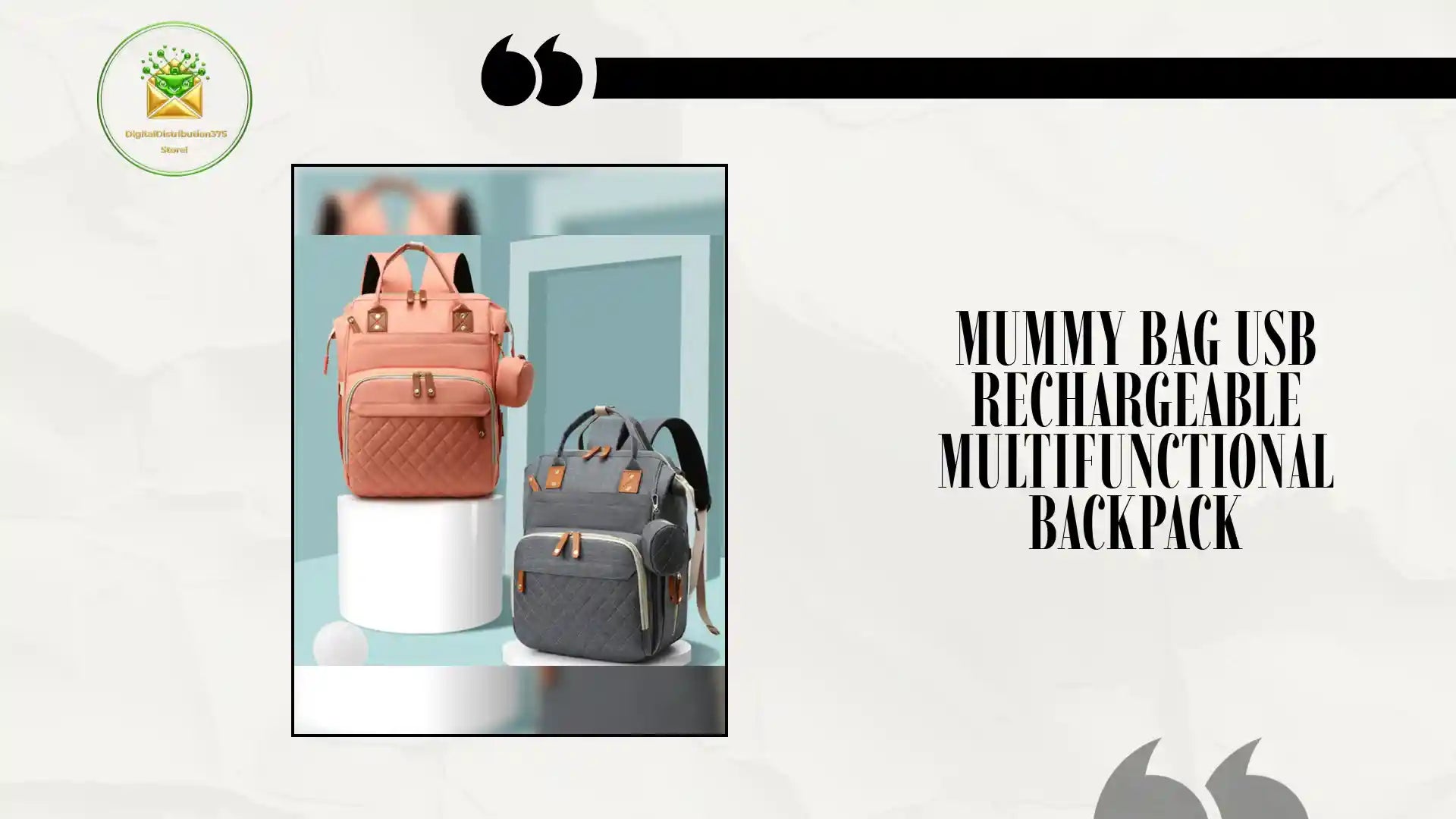 Mummy Bag USB Rechargeable Multifunctional Backpack by@Outfy