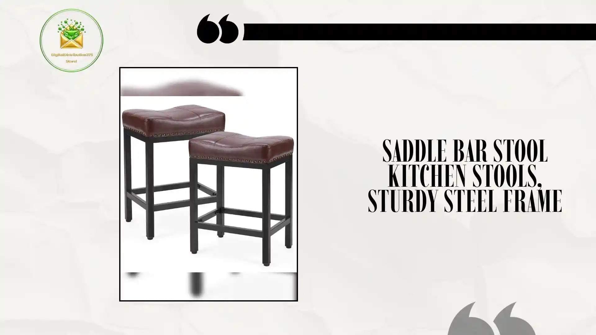 Saddle Bar Stool Kitchen Stools, Sturdy Steel Frame by@Outfy