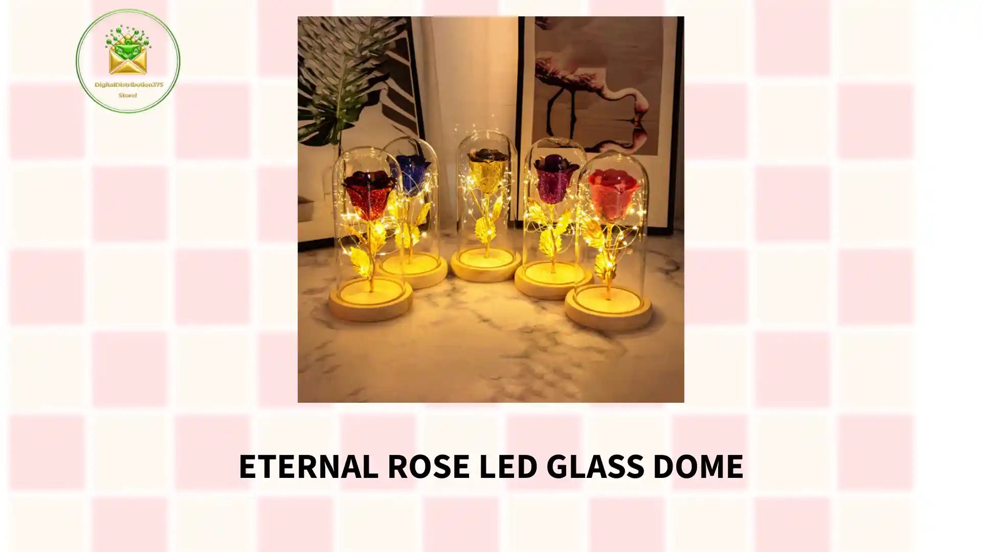 Eternal Rose LED Glass Dome by@Outfy