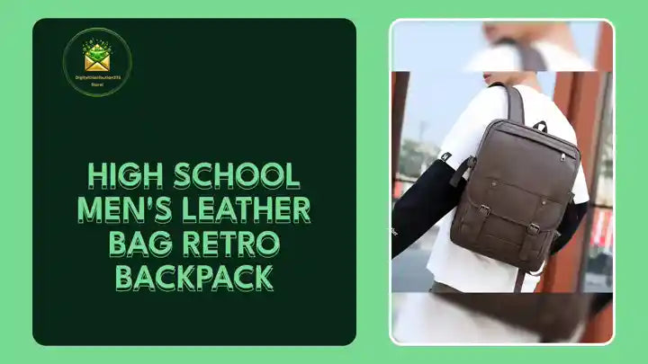 High School Men's Leather Bag Retro Backpack by@Outfy