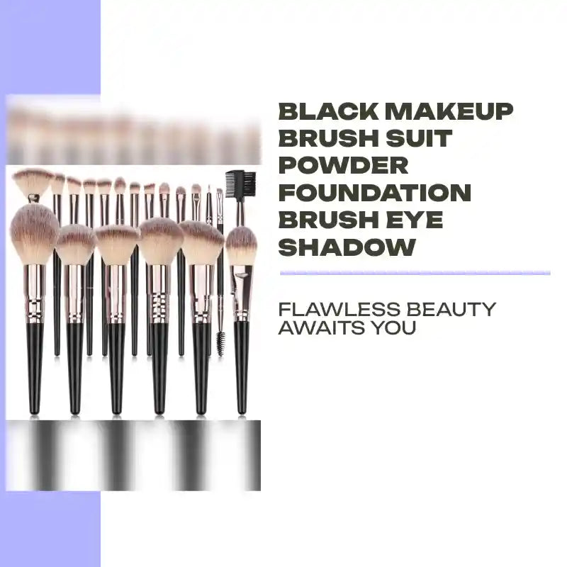 Black Makeup Brush Suit Powder Foundation Brush Eye Shadow by@Outfy