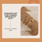 Fashion Hip Hop Cuban Bracelet Suit by@Outfy