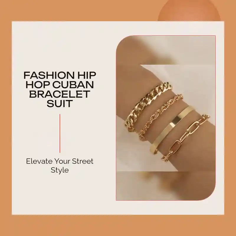 Fashion Hip Hop Cuban Bracelet Suit by@Outfy