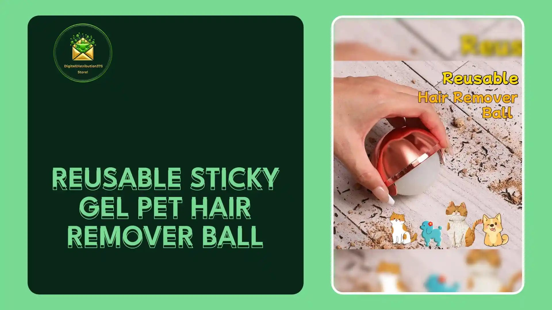 Reusable Sticky Gel Pet Hair Remover Ball by@Outfy