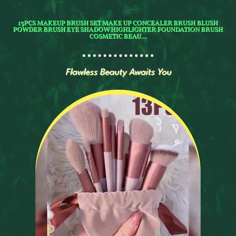 13Pcs Makeup Brush Set Make Up Concealer Brush Blush Powder Brush Eye Shadow Highlighter Foundation Brush Cosmetic Beauty Tools by@Outfy