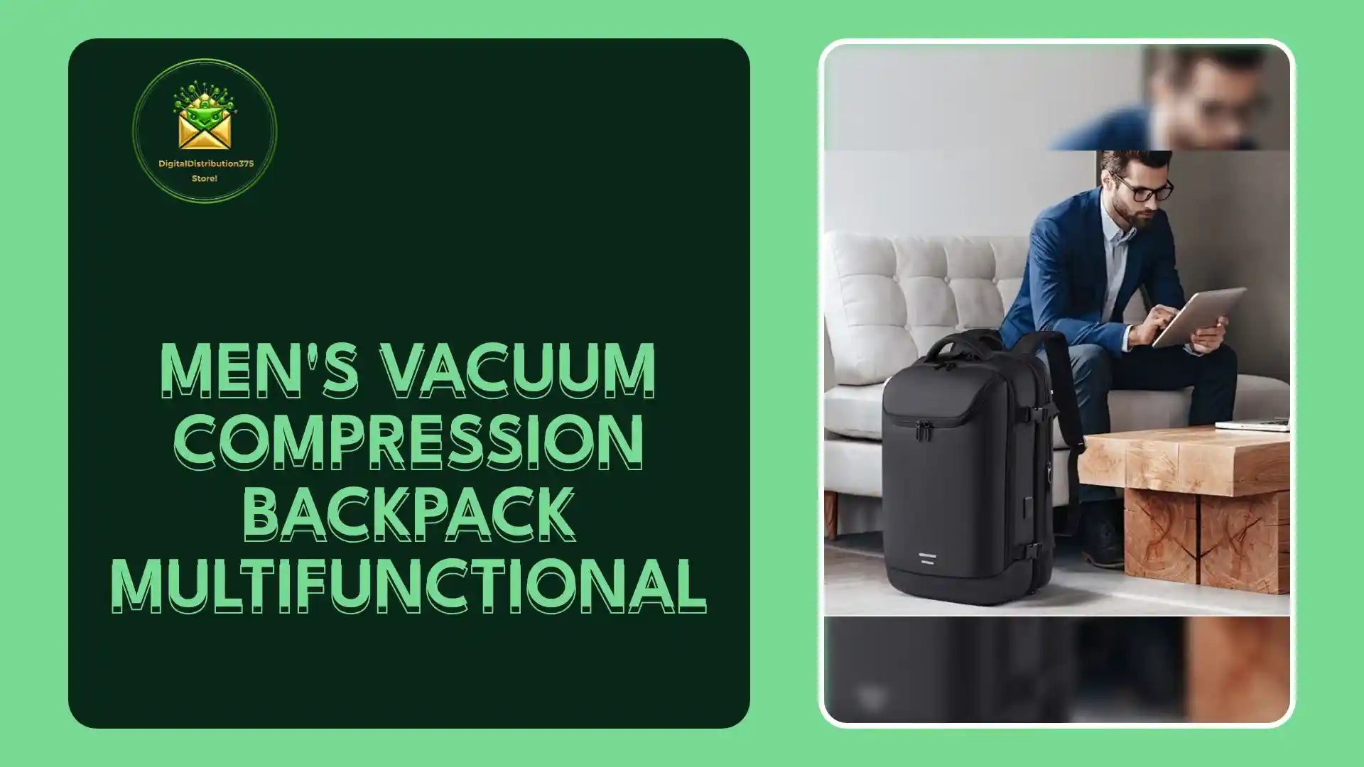 Men's Vacuum Compression Backpack Multifunctional by@Outfy