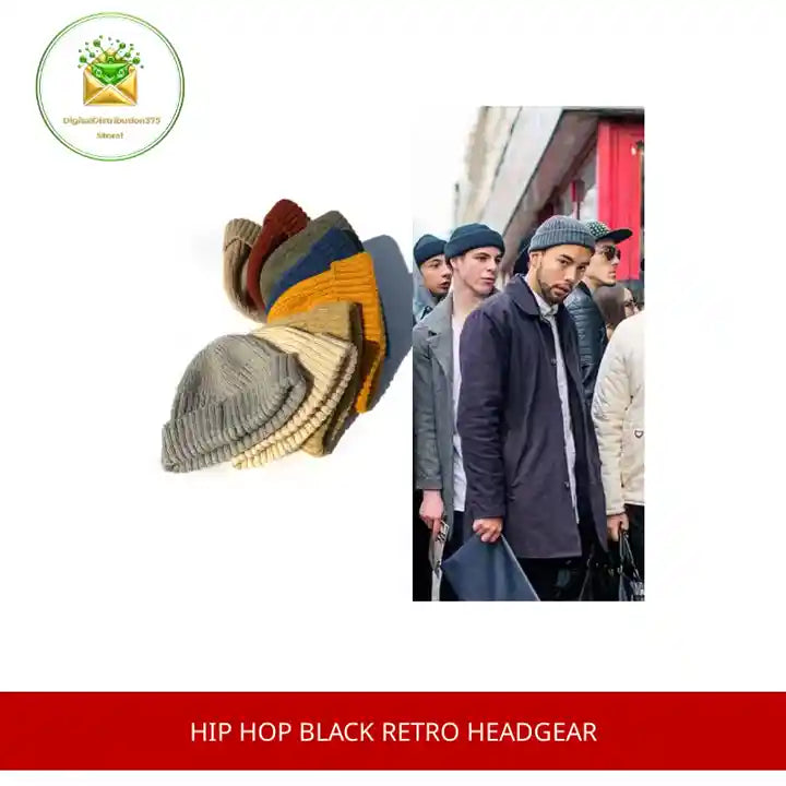 Hip hop black retro headgear by@Outfy
