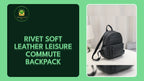 Rivet Soft Leather Leisure Commute Backpack by@Outfy