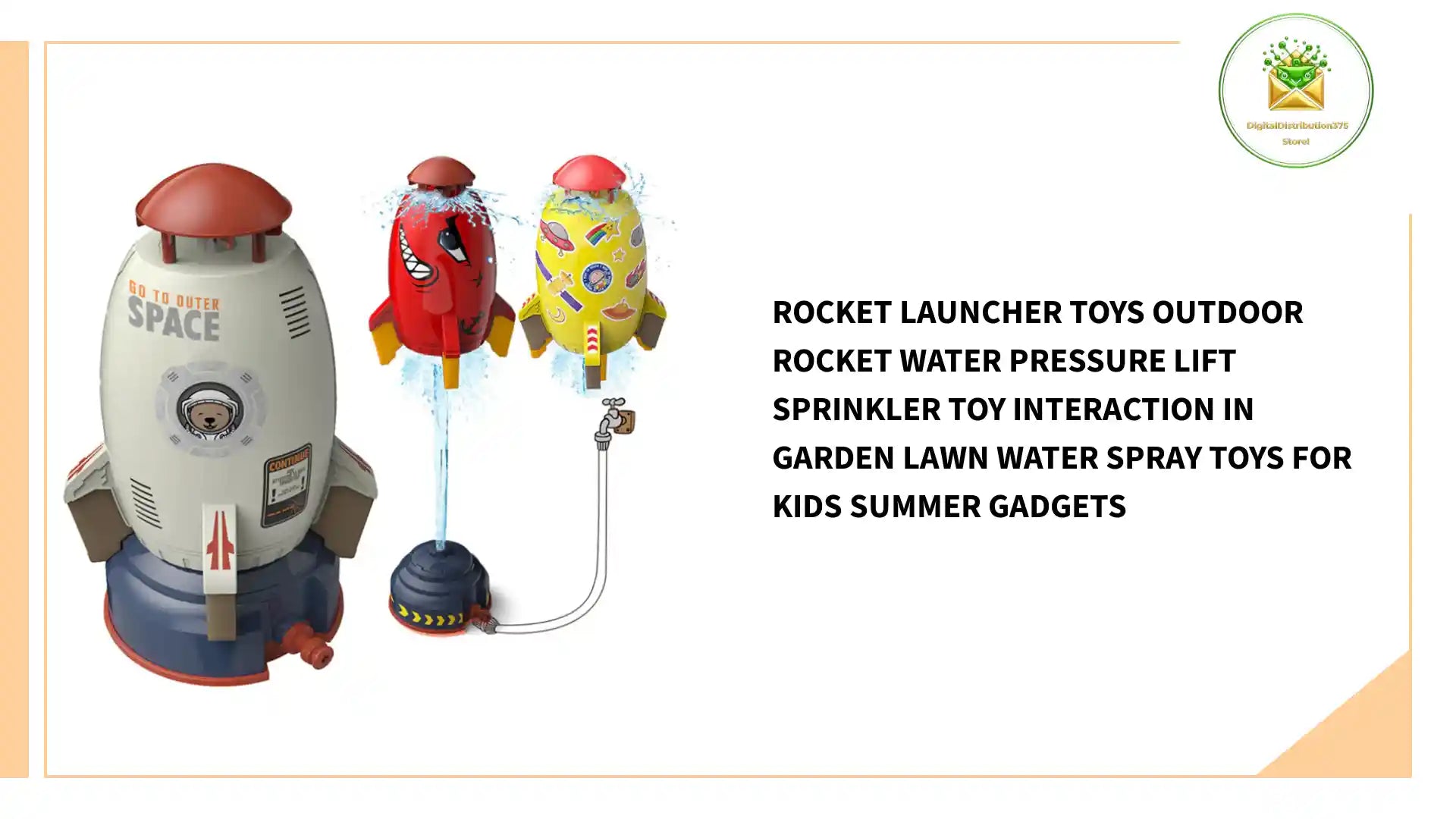 Rocket Launcher Toys Outdoor Rocket Water Pressure Lift Sprinkler Toy Interaction In Garden Lawn Water Spray Toys For Kids Summer Gadgets by@Outfy