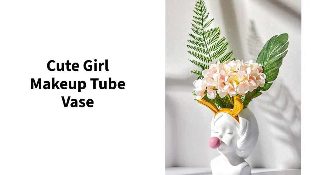 Cute girl makeup tube vase by@Outfy