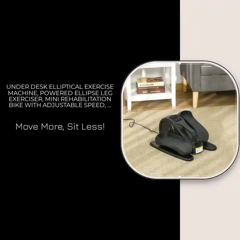Under Desk Elliptical Exercise Machine, Powered Ellipse Leg Exerciser, Mini Rehabilitation Bike with Adjustable Speed, Remote &amp; LCD Display for Home &amp; Office by@Outfy