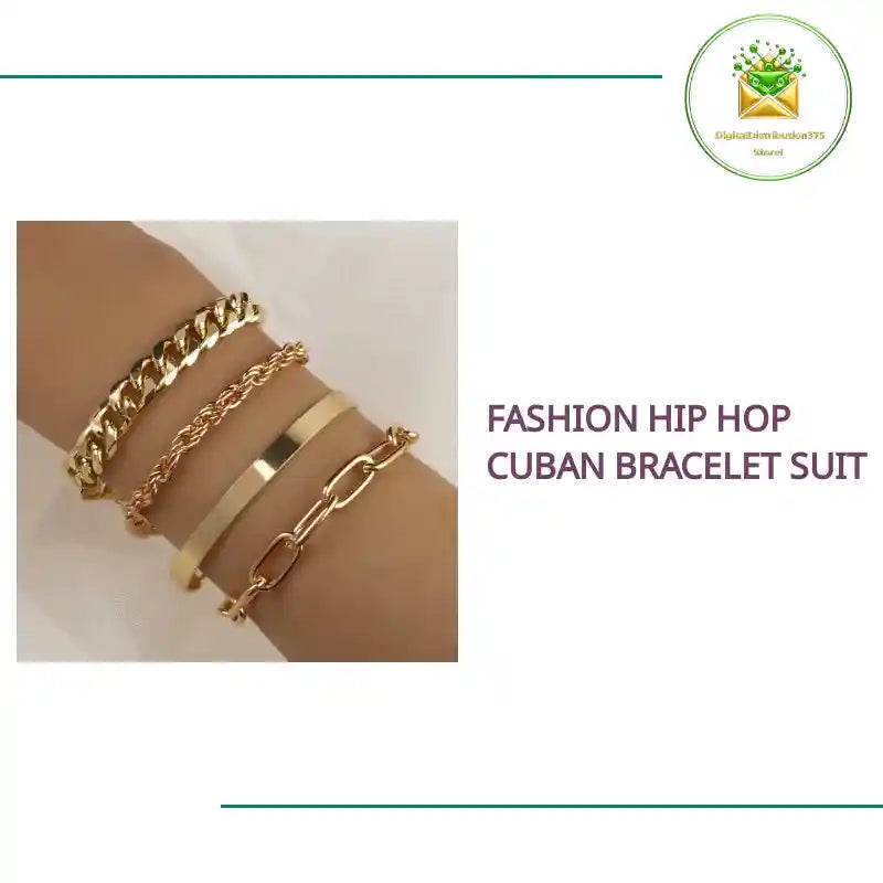 Fashion Hip Hop Cuban Bracelet Suit by@Outfy