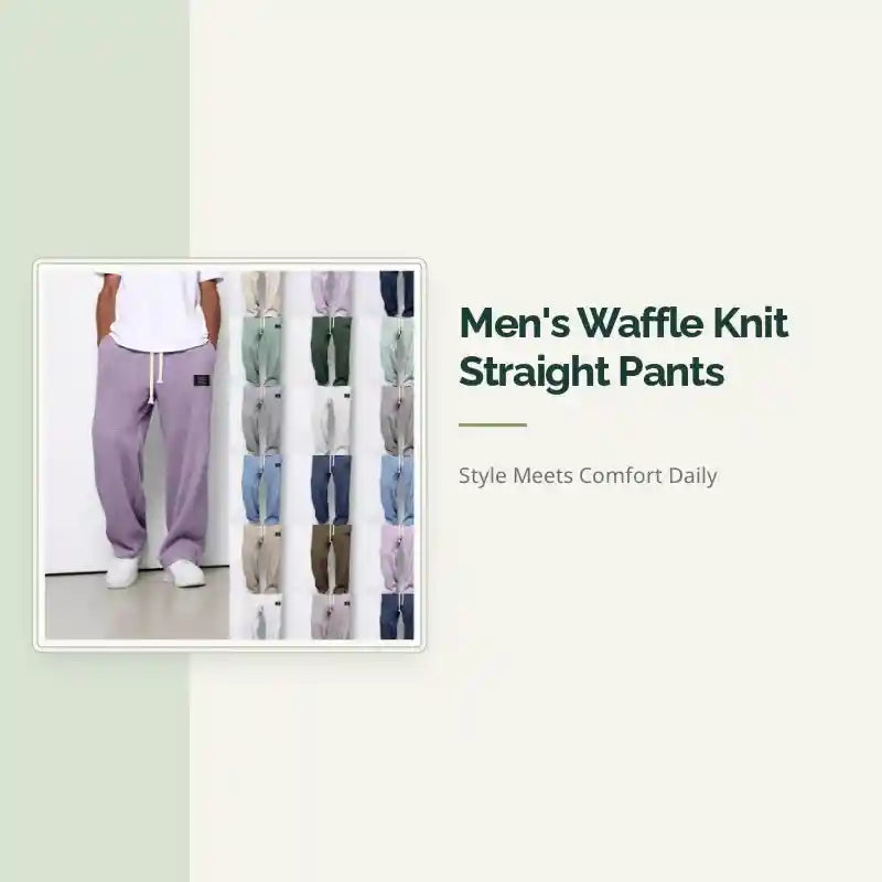 Men's Waffle Knit Straight Pants by@Outfy