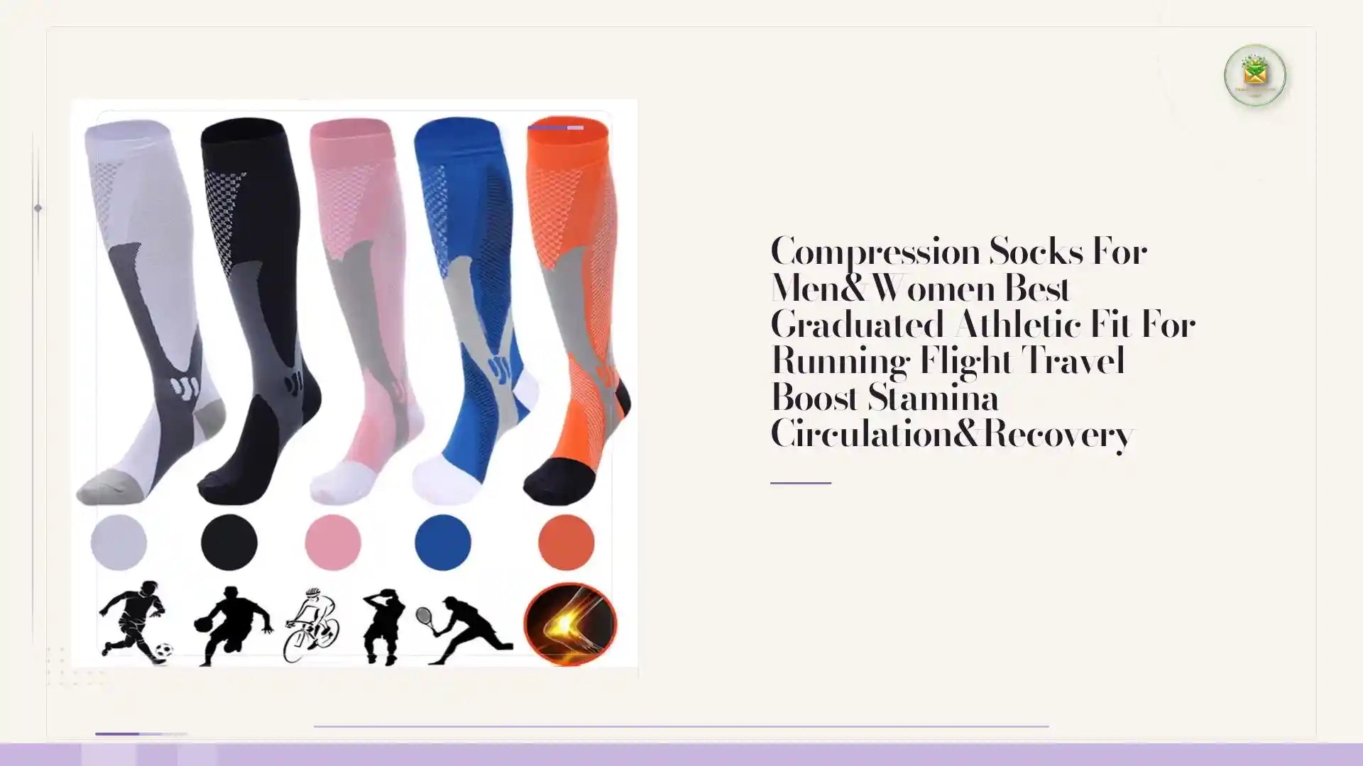 Compression Socks For Men&Women Best Graduated Athletic Fit For Running Flight Travel Boost Stamina Circulation&Recovery by@Outfy