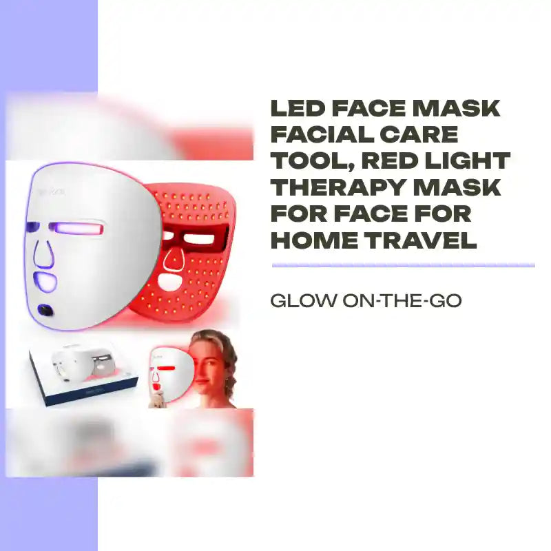 LED Face Mask Facial Care Tool, Red Light Therapy Mask For Face For Home Travel by@Outfy