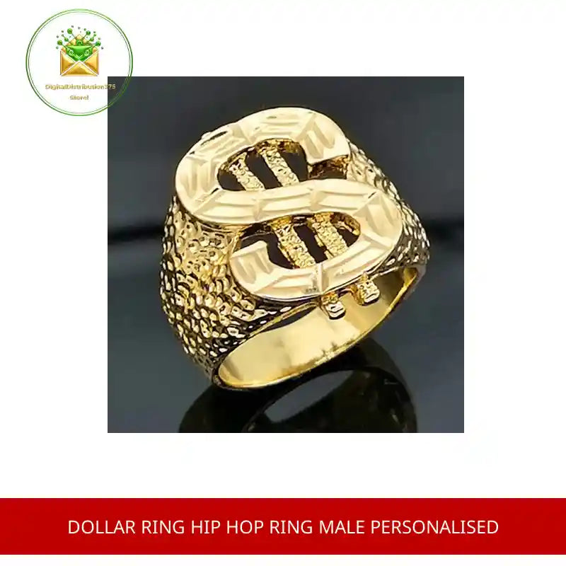 Dollar Ring Hip Hop Ring Male Personalised by@Outfy