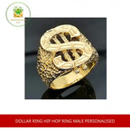 Dollar Ring Hip Hop Ring Male Personalised by@Outfy