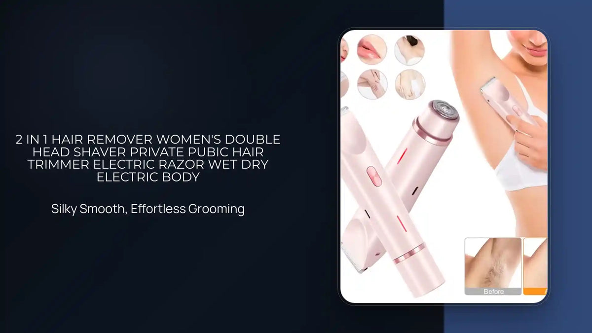2 In 1 Hair Remover Women's Double Head Shaver Private Pubic Hair Trimmer Electric Razor Wet Dry Electric Body by@Outfy