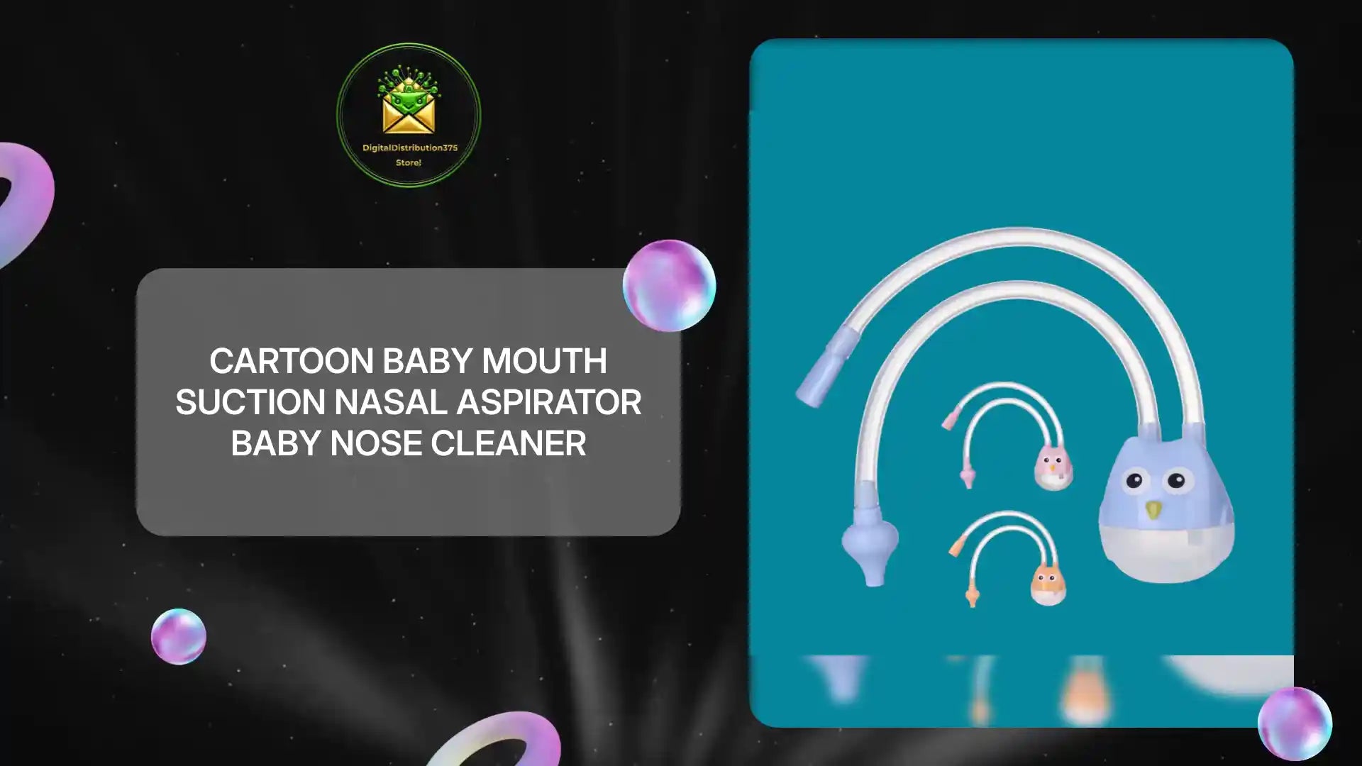 Cartoon Baby Mouth Suction Nasal Aspirator Baby Nose Cleaner by@Outfy