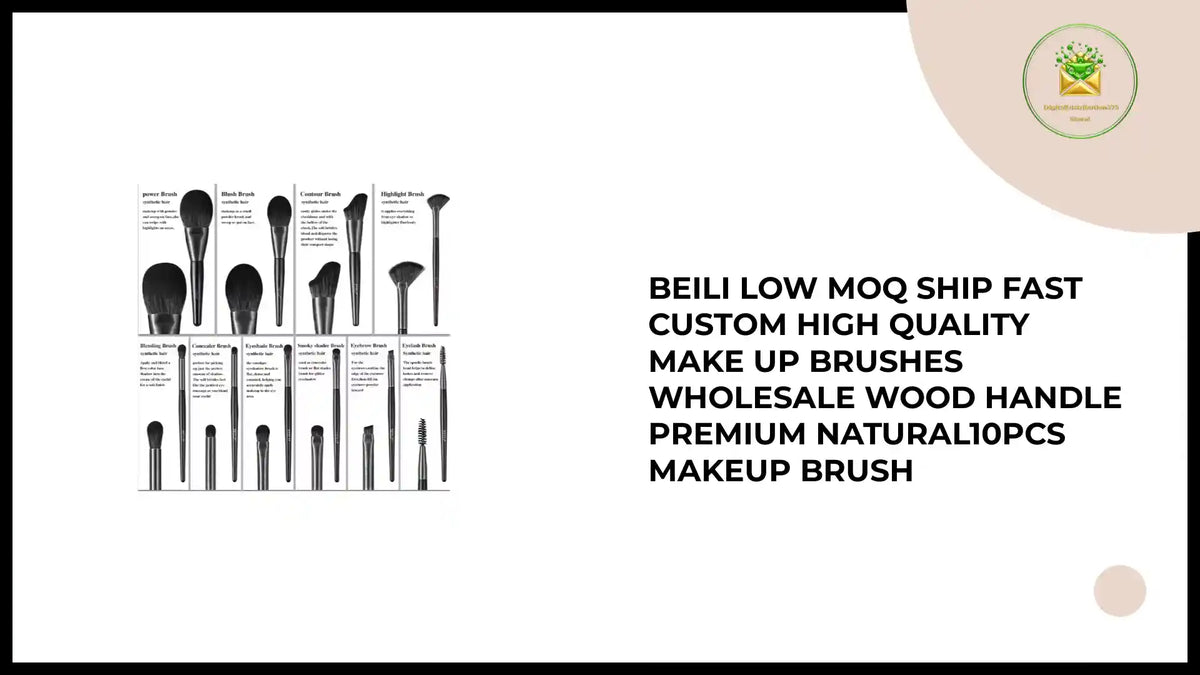BEILI Low MOQ Ship Fast Custom High Quality Make Up Brushes Wholesale Wood Handle Premium Natural10pcs Makeup Brush by@Outfy